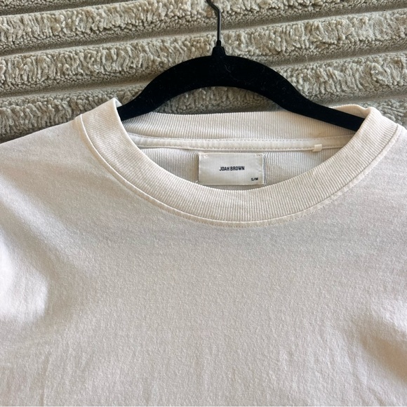 Joah Brown Vintage Oversized Long Sleeve Cotton T- Shirt In Fog (Beige) S/M - Picture 11 of 11